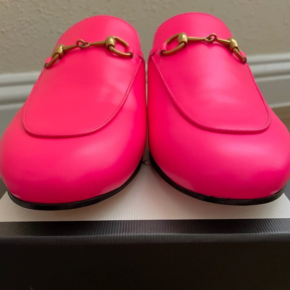 Gucci Hot Pink 37 1/2 Princetown Mules - Picture 15 of 16